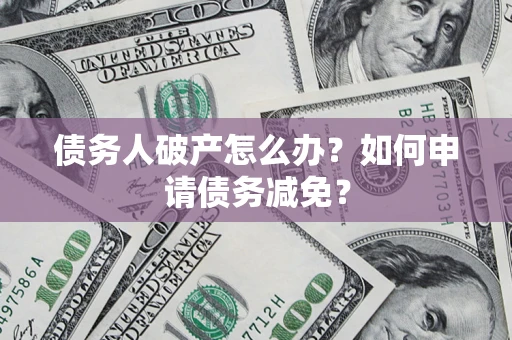 武汉债务人破产怎么办？如何申请债务减免？